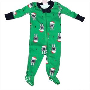 Hanna Andersson Newborn Green One-Piece Christmas Sleeper Pajamas